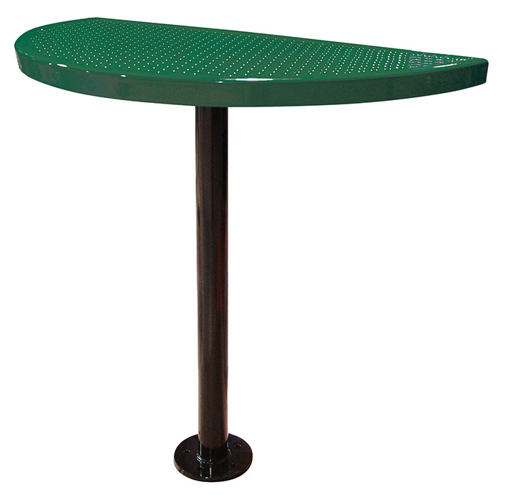 Perf Semi Circle Pedestal Table 40 H, Half Round Bar Table